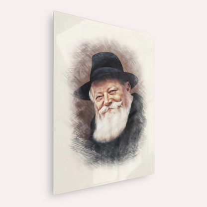 Lubavitcher Rebbe (1) – Acrylic Glass Vertical | Jewish Wall Art, Gedolim Pictures