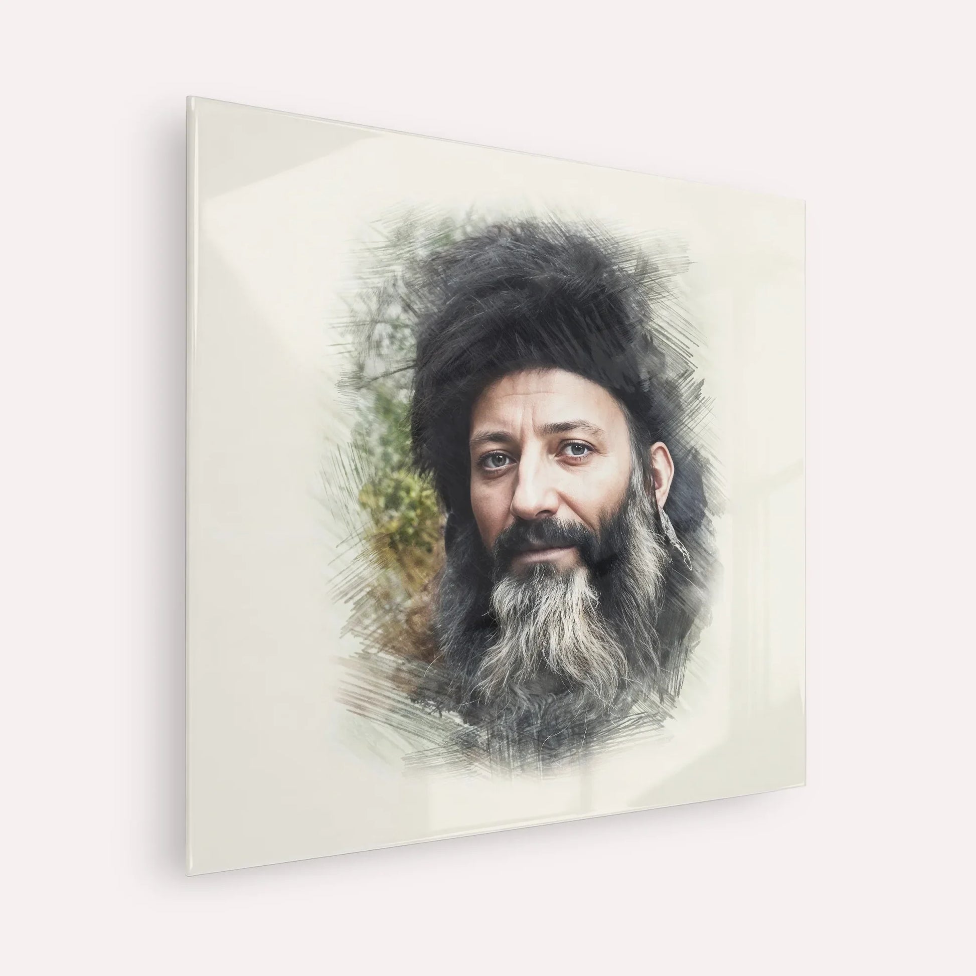 Rabbi Abraham Isaac Kook – Acrylic Glass Square | Jewish Wall Art, Gedolim Pictures