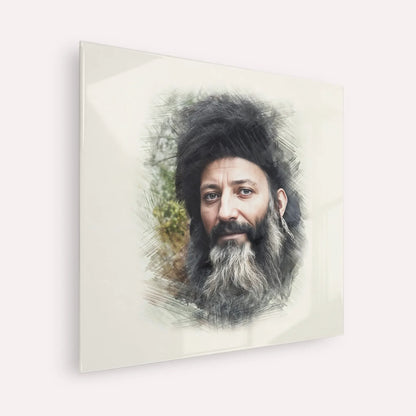 Rabbi Abraham Isaac Kook – Acrylic Glass Square | Jewish Wall Art, Gedolim Pictures
