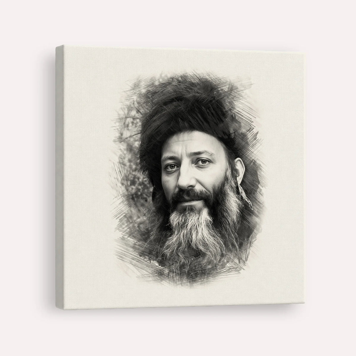 Rabbi Abraham Isaac Kook – Black & White – Canvas Square | Jewish Wall Art, Gedolim Pictures