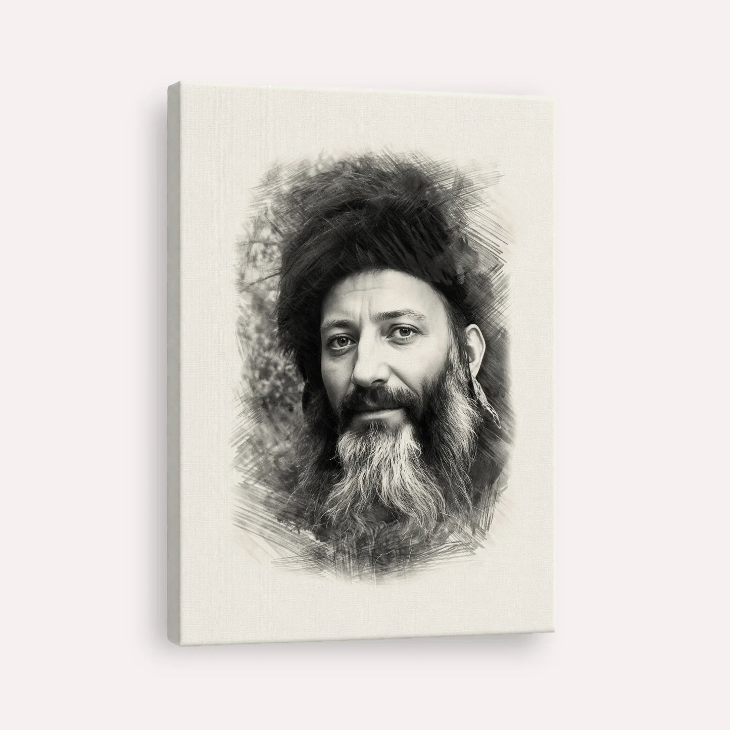 Rabbi Abraham Isaac Kook – Black & White – Canvas Vertical | Jewish Wall Art, Gedolim Pictures