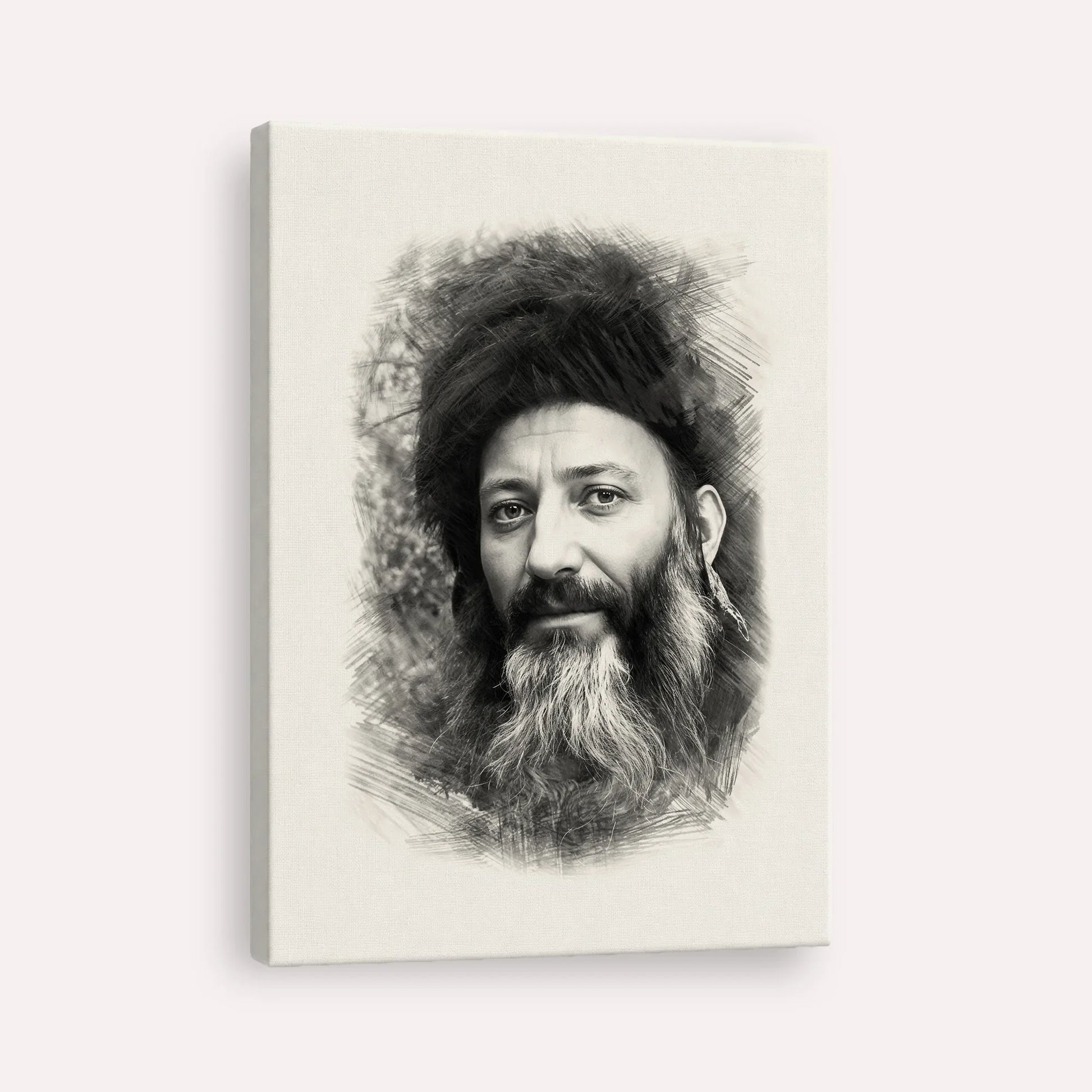 Rabbi Abraham Isaac Kook – Black & White – Canvas Vertical | Jewish Wall Art, Gedolim Pictures