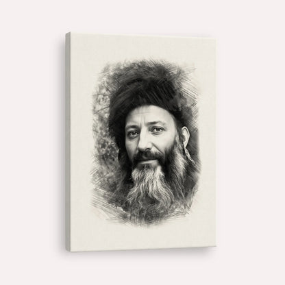 Rabbi Abraham Isaac Kook – Black & White – Canvas Vertical | Jewish Wall Art, Gedolim Pictures