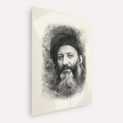 Rabbi Abraham Isaac Kook – Black & White – Acrylic Glass Vertical | Jewish Wall Art, Gedolim Pictures