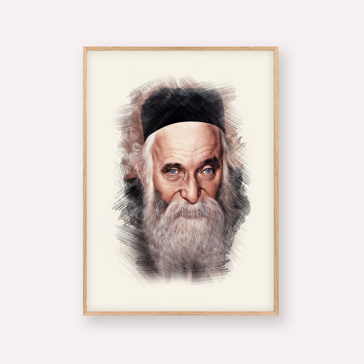Rabbi Aharon Kotler – Black & White – Wood Frame Vertical | Jewish Wall Art, Gedolim Pictures