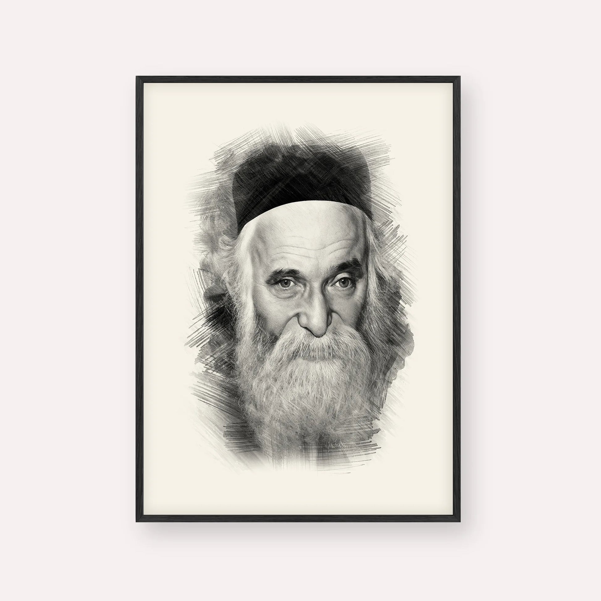 Rabbi Aharon Kotler – Black Frame Vertical | Jewish Wall Art, Gedolim Pictures