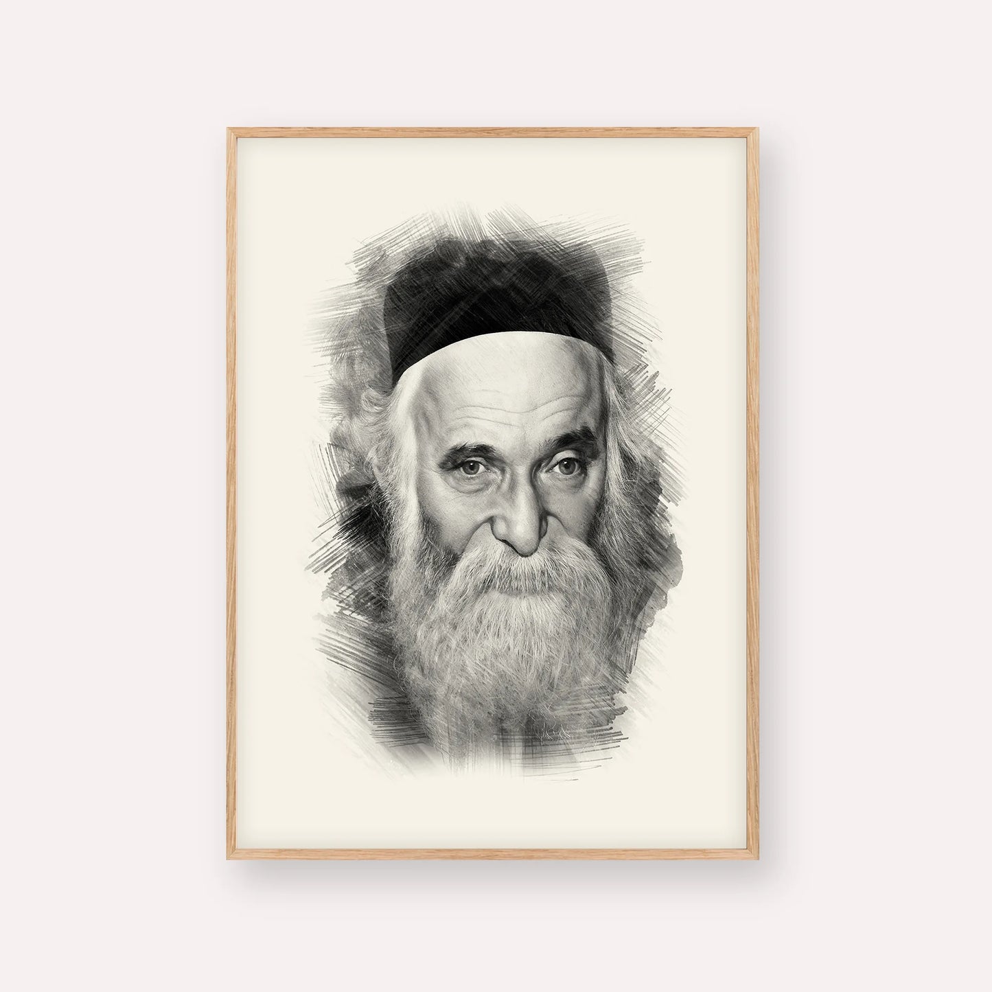 Rabbi Aharon Kotler – Wood Frame Vertical | Jewish Wall Art, Gedolim Pictures