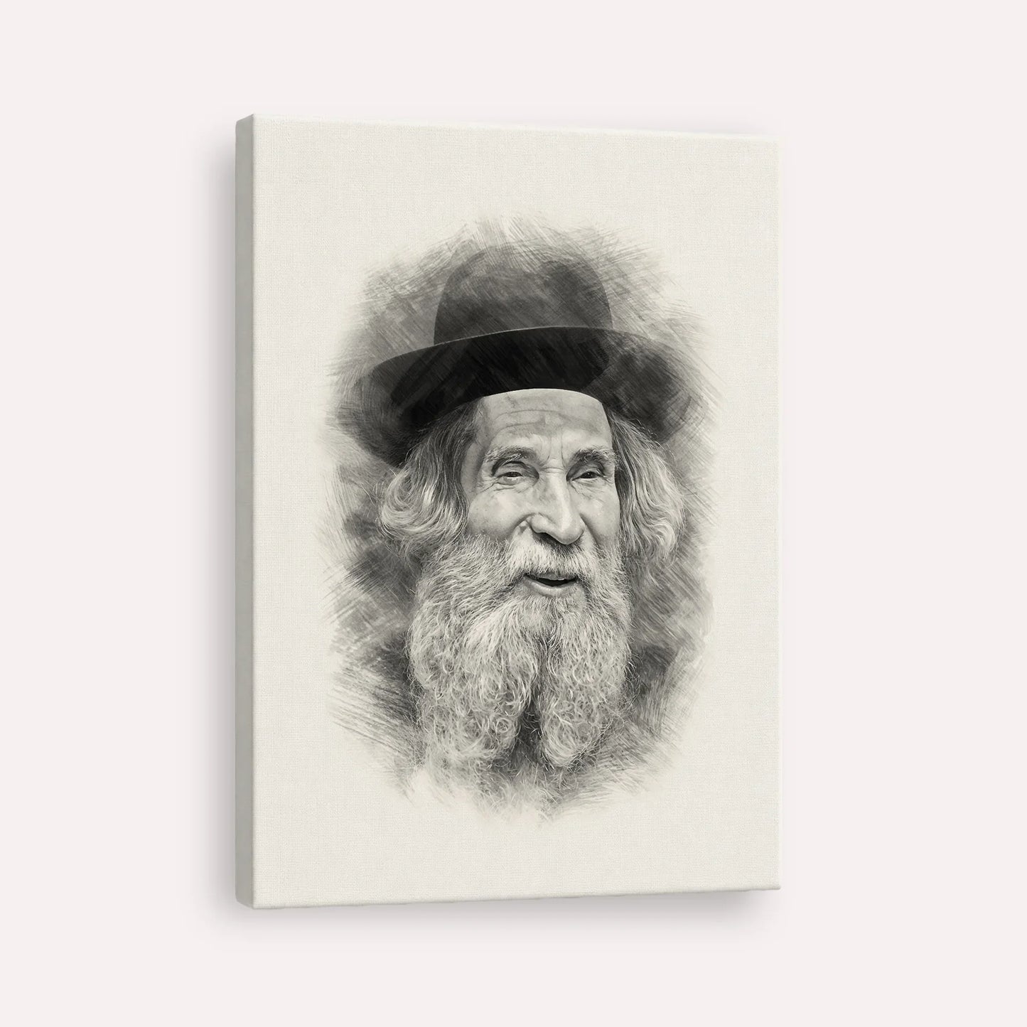 Rabbi Aharon Yehuda Leib Shteinman – Black & White – Canvas Vertical | Jewish Wall Art, Gedolim Pictures