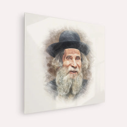 Rabbi Aharon Yehuda Leib Shteinman – Acrylic Glass Square | Jewish Wall Art, Gedolim Pictures