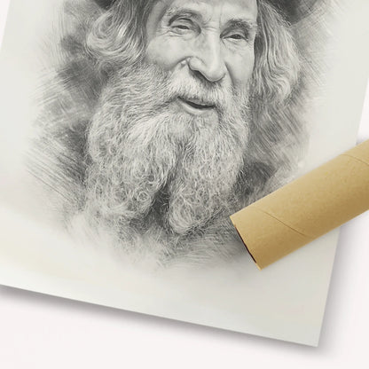 Rabbi Aharon Yehuda Leib Shteinman – Black & White – Fine Art Print | Jewish Wall Art, Gedolim Pictures