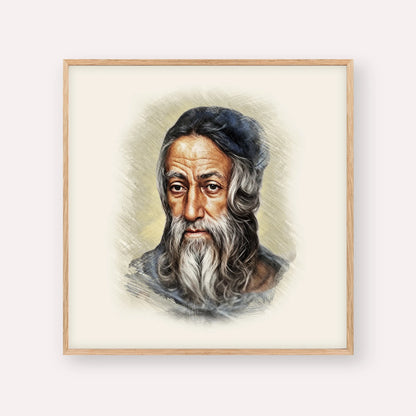 Rabbi Amram Ben Diwan – Wood Frame Square | Jewish Wall Art, Gedolim Pictures