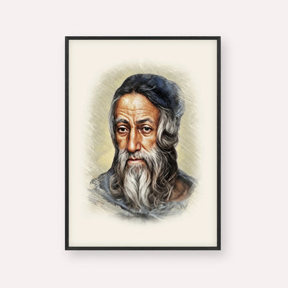 Rabbi Amram Ben Diwan – Black Frame Vertical | Jewish Wall Art, Gedolim Pictures