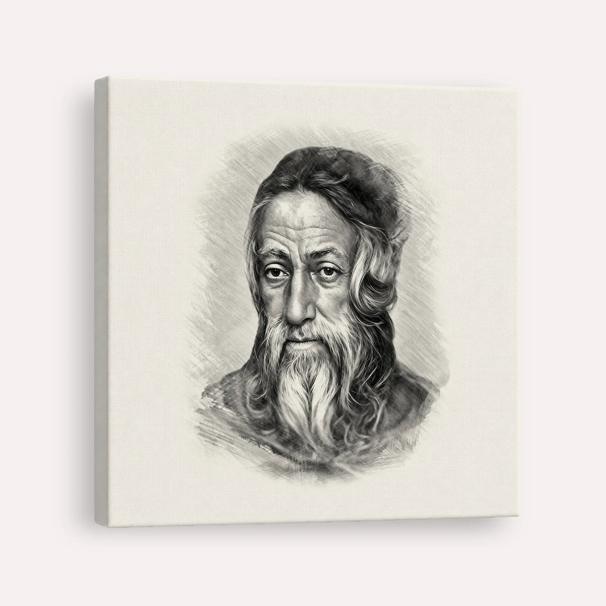 Rabbi Amram Ben Diwan – Black & White – Canvas Square | Jewish Wall Art, Gedolim Pictures