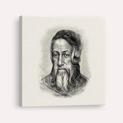 Rabbi Amram Ben Diwan – Black & White – Canvas Square | Jewish Wall Art, Gedolim Pictures