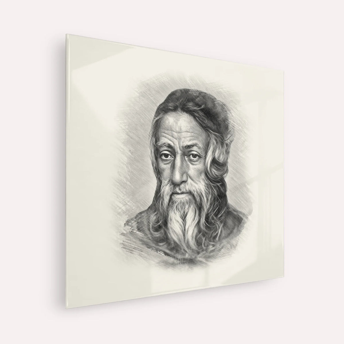 Rabbi Amram Ben Diwan – Black & White – Acrylic Glass Square | Jewish Wall Art, Gedolim Pictures