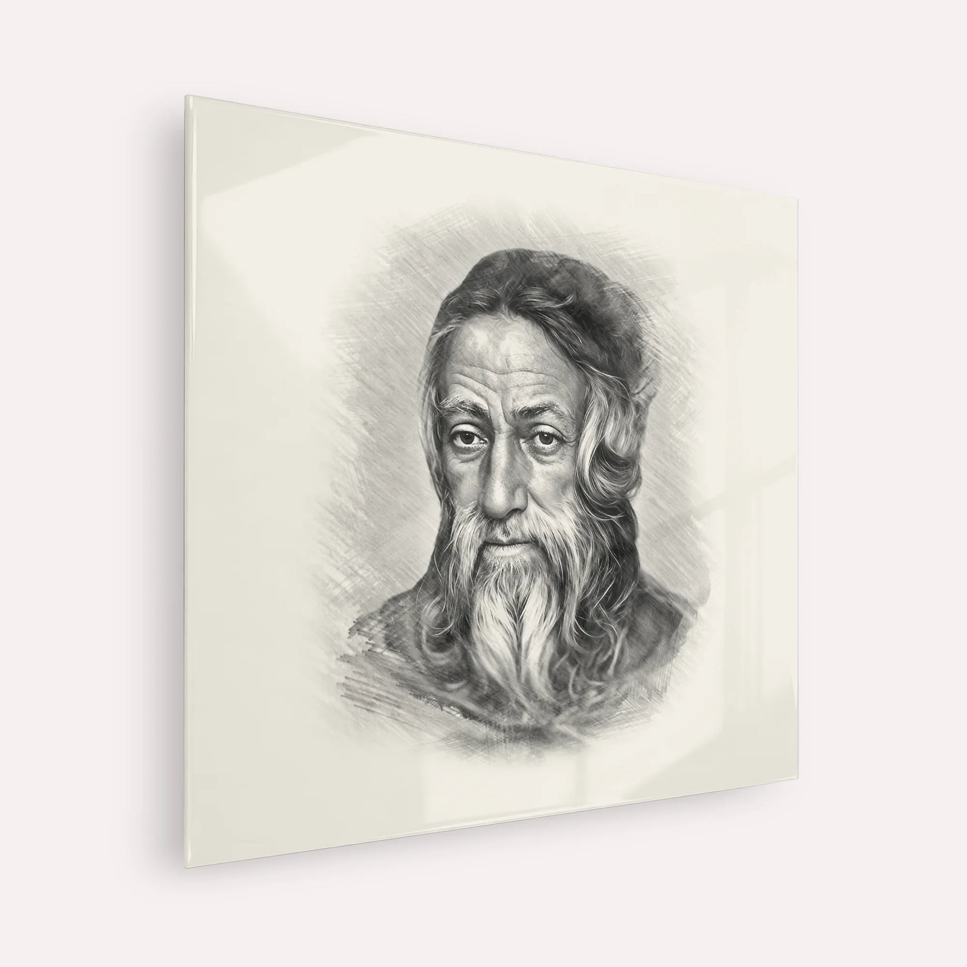 Rabbi Amram Ben Diwan – Black & White – Acrylic Glass Square | Jewish Wall Art, Gedolim Pictures