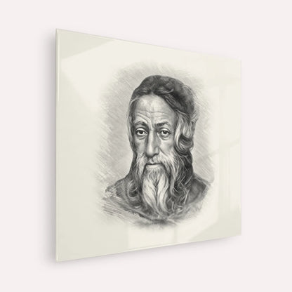 Rabbi Amram Ben Diwan – Black & White – Acrylic Glass Square | Jewish Wall Art, Gedolim Pictures