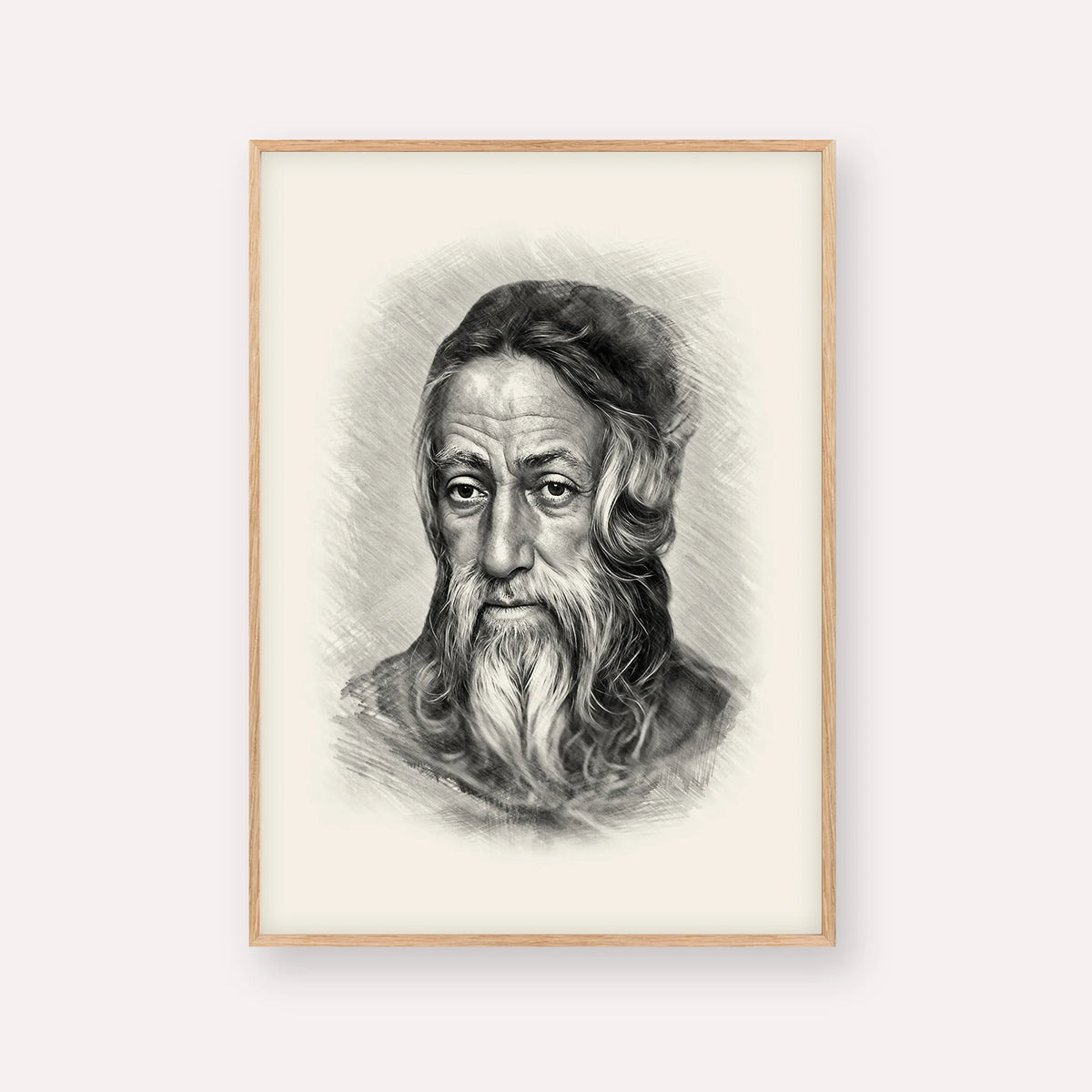 Rabbi Amram Ben Diwan – Black & White – Wood Frame Vertical | Jewish Wall Art, Gedolim Pictures