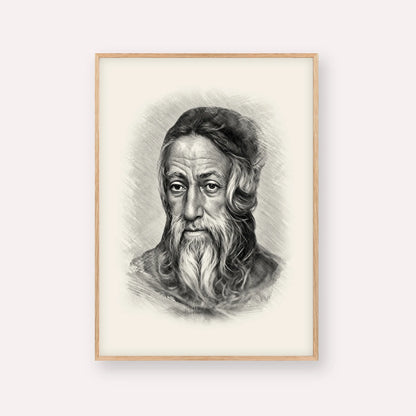 Rabbi Amram Ben Diwan – Black & White – Wood Frame Vertical | Jewish Wall Art, Gedolim Pictures