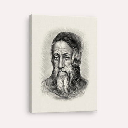 Rabbi Amram Ben Diwan – Black & White – Canvas Vertical | Jewish Wall Art, Gedolim Pictures