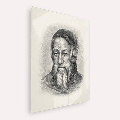 Rabbi Amram Ben Diwan – Black & White – Acrylic Glass Vertical | Jewish Wall Art, Gedolim Pictures