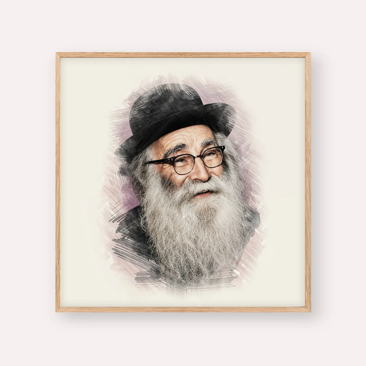 Rabbi Aryeh Levin – Wood Frame Square | Jewish Wall Art, Gedolim Pictures