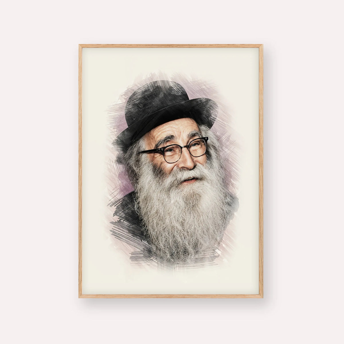 Rabbi Aryeh Levin – Wood Frame Vertical | Jewish Wall Art, Gedolim Pictures