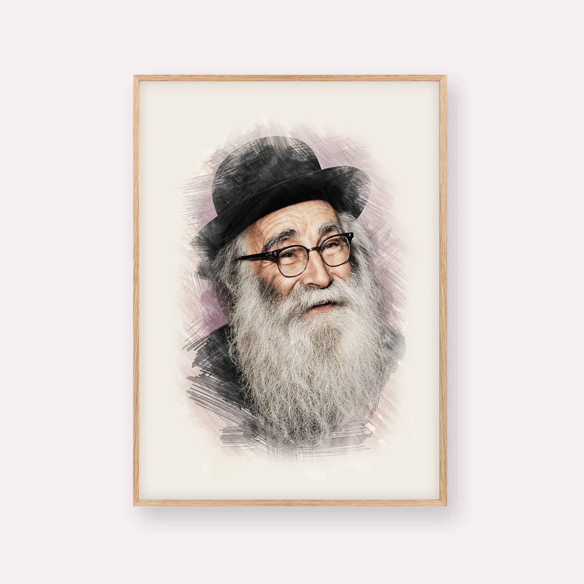 Rabbi Aryeh Levin – Wood Frame Vertical | Jewish Wall Art, Gedolim Pictures