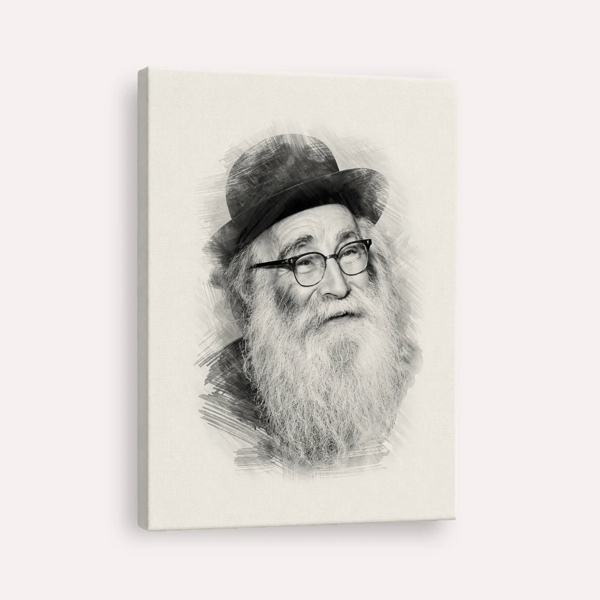 Rabbi Aryeh Levin – Black & White – Canvas Vertical | Jewish Wall Art, Gedolim Pictures