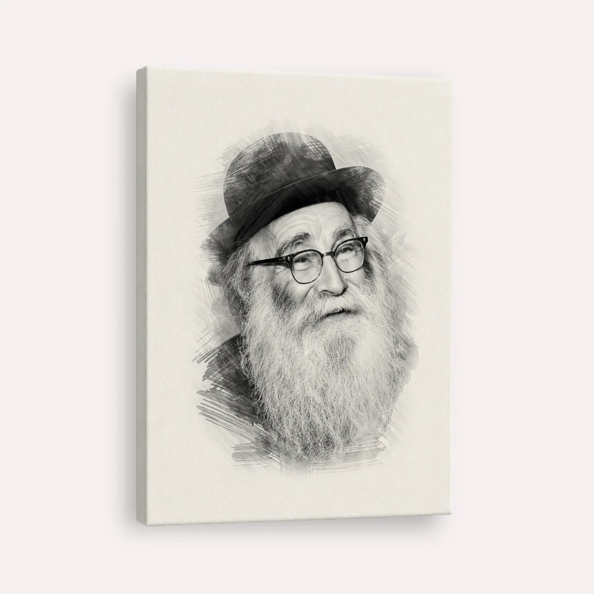 Rabbi Aryeh Levin – Black & White – Canvas Vertical | Jewish Wall Art, Gedolim Pictures