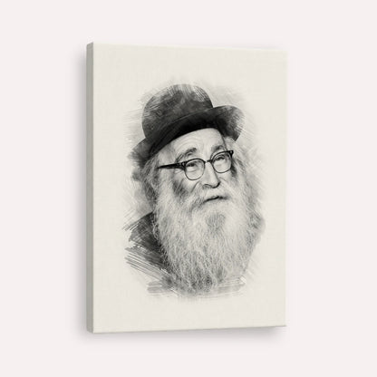 Rabbi Aryeh Levin – Black & White – Canvas Vertical | Jewish Wall Art, Gedolim Pictures