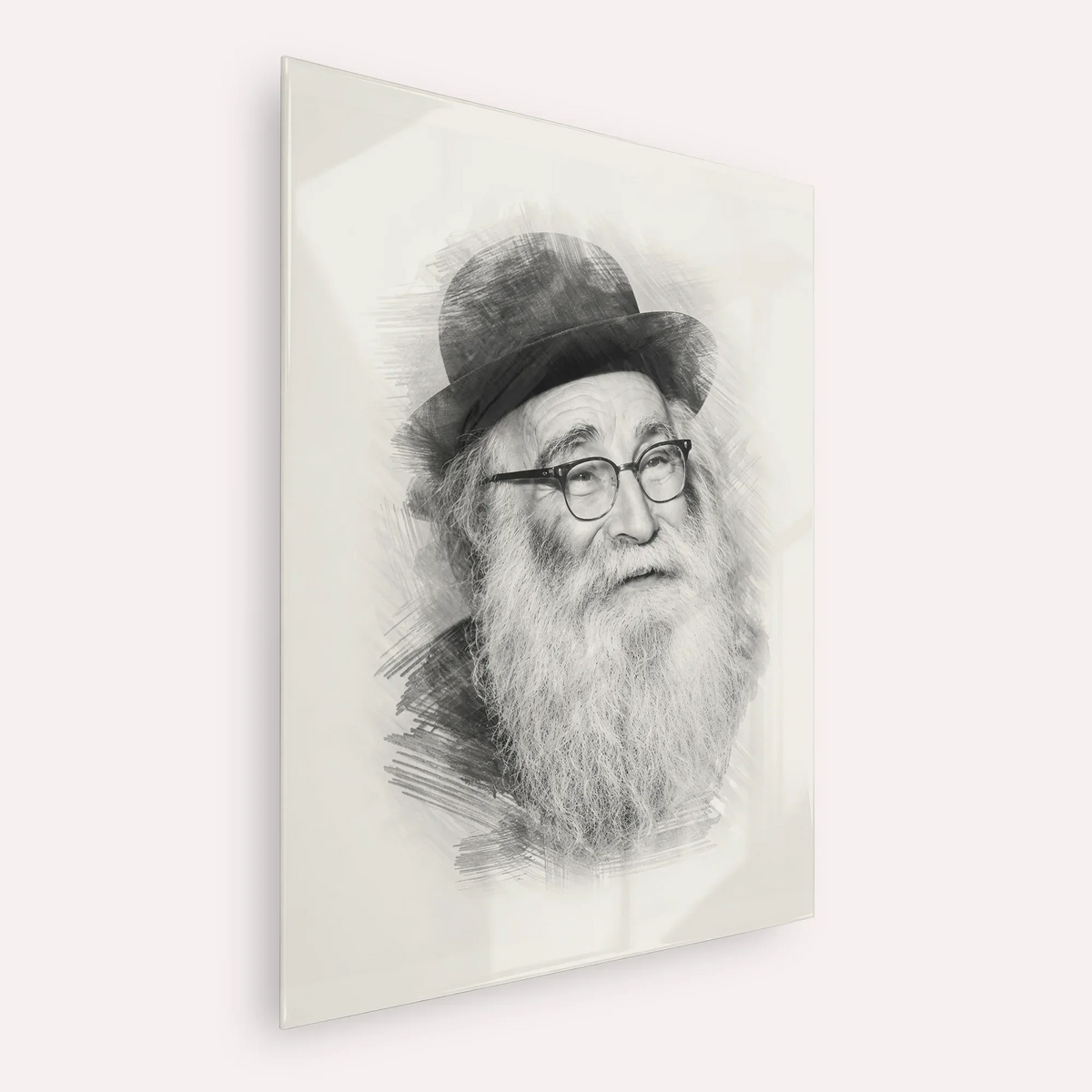 Rabbi Aryeh Levin – Black & White – Acrylic Glass Vertical | Jewish Wall Art, Gedolim Pictures