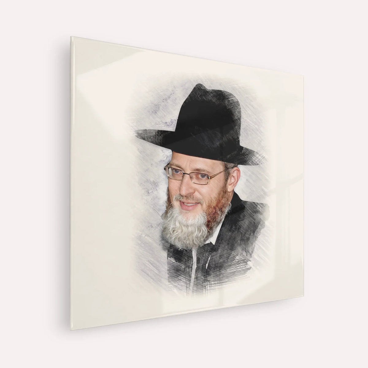 Rabbi Asher Arieli – Acrylic Glass Square | Jewish Wall Art, Gedolim Pictures