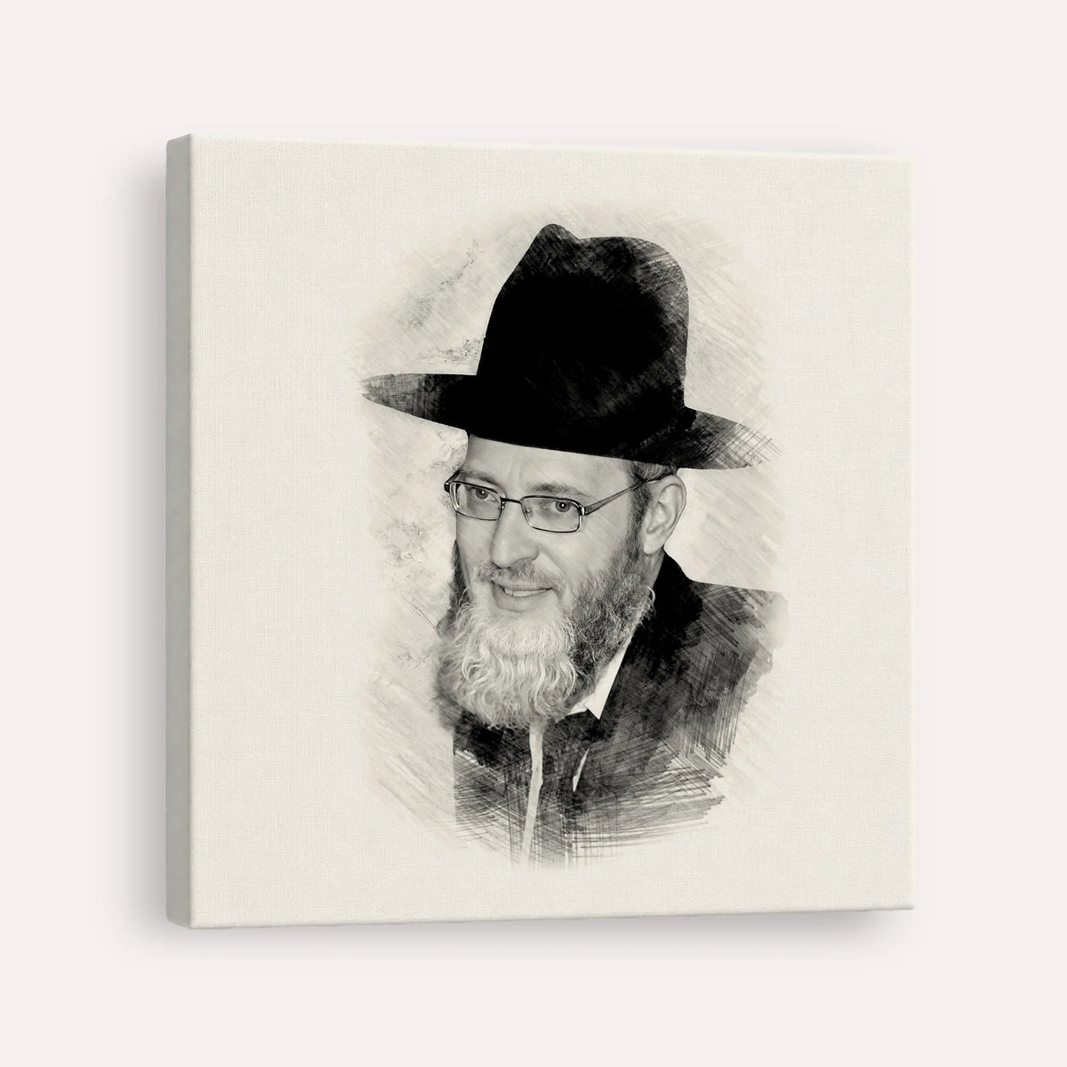 Rabbi Asher Arieli – Black & White – Canvas Square | Jewish Wall Art, Gedolim Pictures