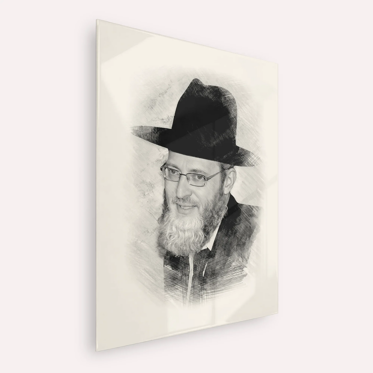 Rabbi Asher Arieli – Black & White – Acrylic Glass Vertical | Jewish Wall Art, Gedolim Pictures