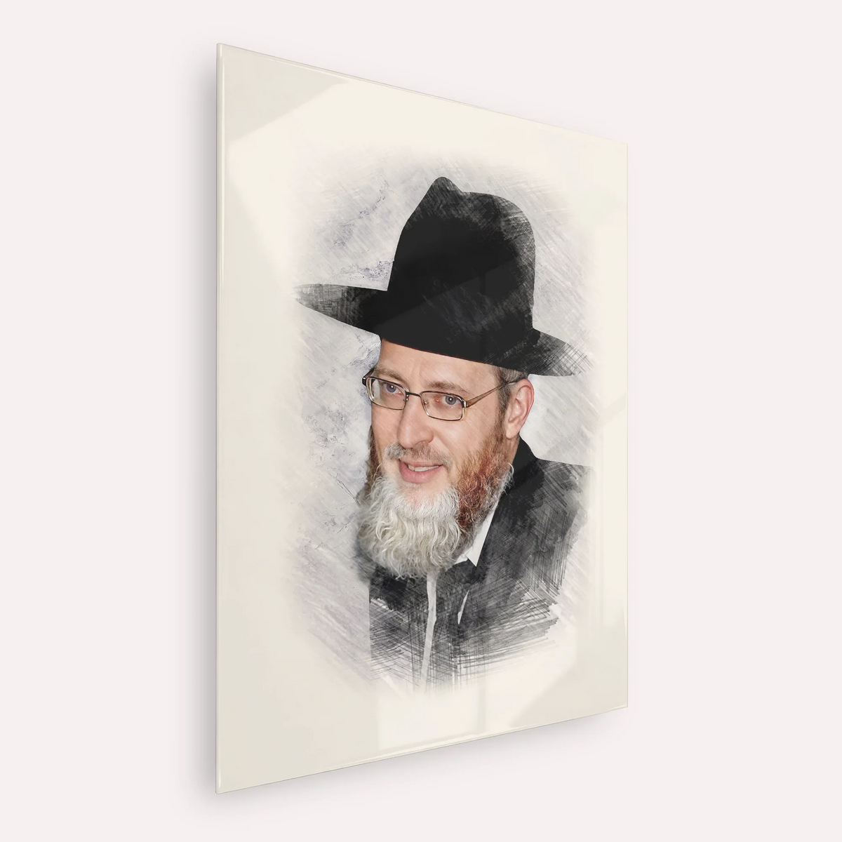 Rabbi Asher Arieli – Acrylic Glass Vertical | Jewish Wall Art, Gedolim Pictures