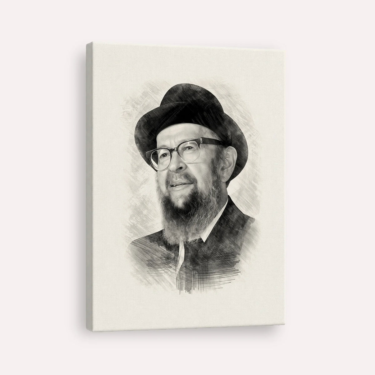 Rabbi Avigdor Miller – Black & White – Canvas Vertical | Jewish Wall Art, Gedolim Pictures