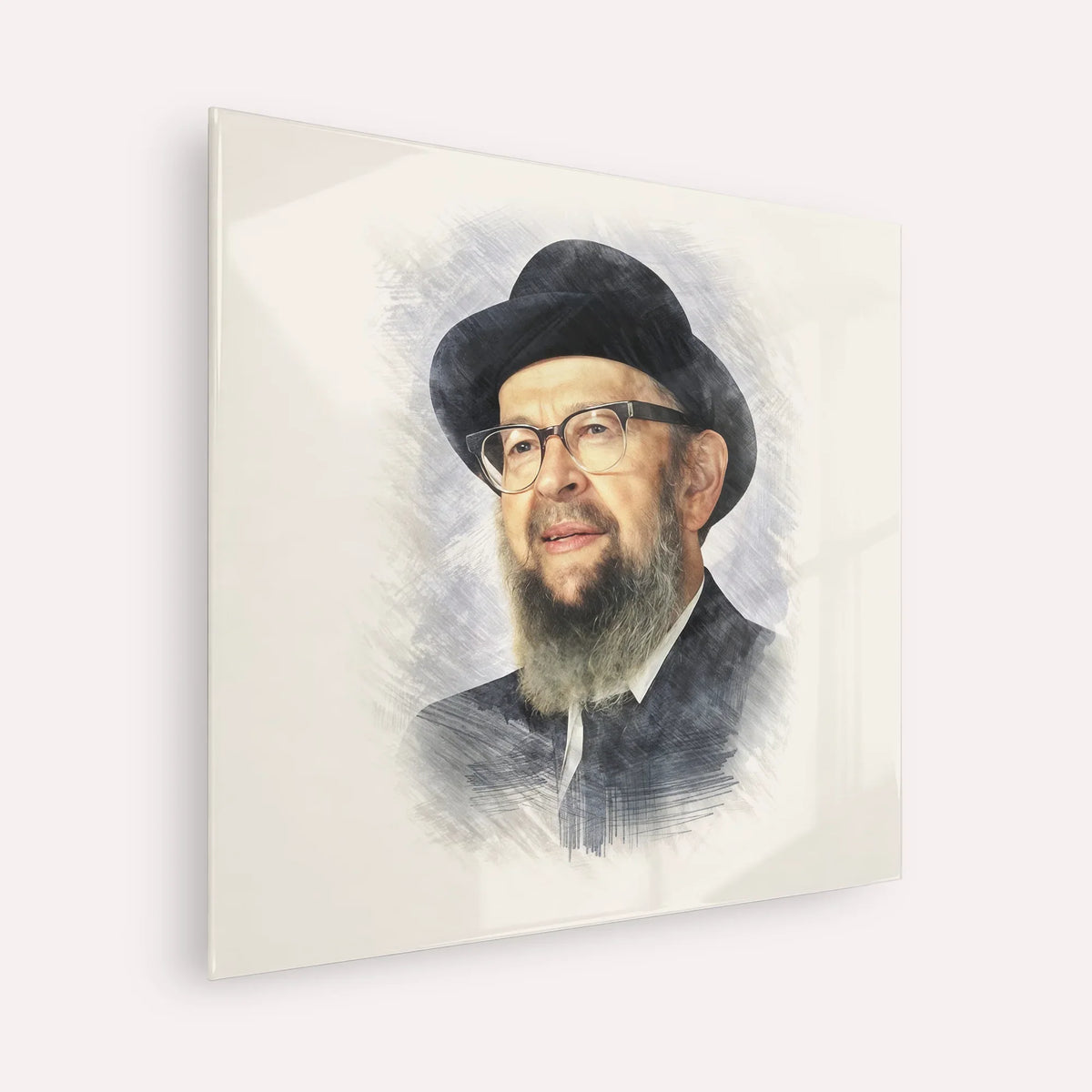 Rabbi Avigdor Miller – Acrylic Glass Square | Jewish Wall Art, Gedolim Pictures
