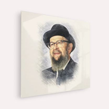Rabbi Avigdor Miller – Acrylic Glass Square | Jewish Wall Art, Gedolim Pictures
