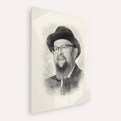 Rabbi Avigdor Miller – Black & White – Acrylic Glass Vertical | Jewish Wall Art, Gedolim Pictures