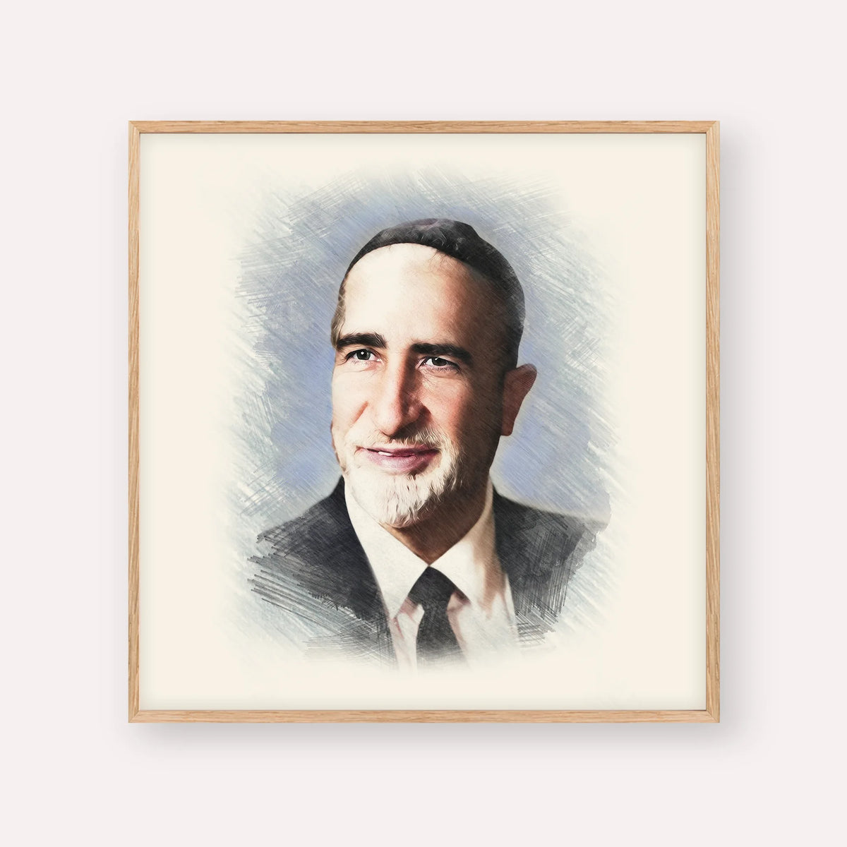 Rabbi Baruch Ben Haim – Wood Frame Square | Jewish Wall Art, Gedolim Pictures