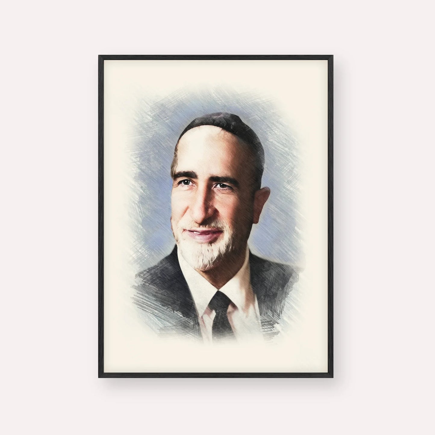 Rabbi Baruch Ben Haim – Black Frame Vertical | Jewish Wall Art, Gedolim Pictures