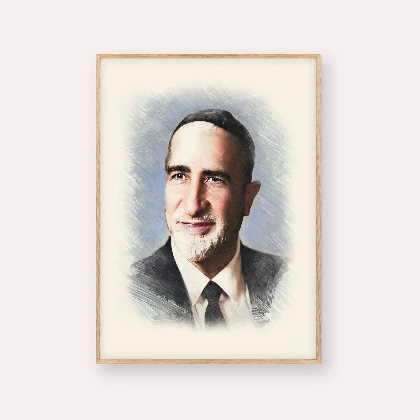 Rabbi Baruch Ben Haim – Wood Frame Vertical | Jewish Wall Art, Gedolim Pictures