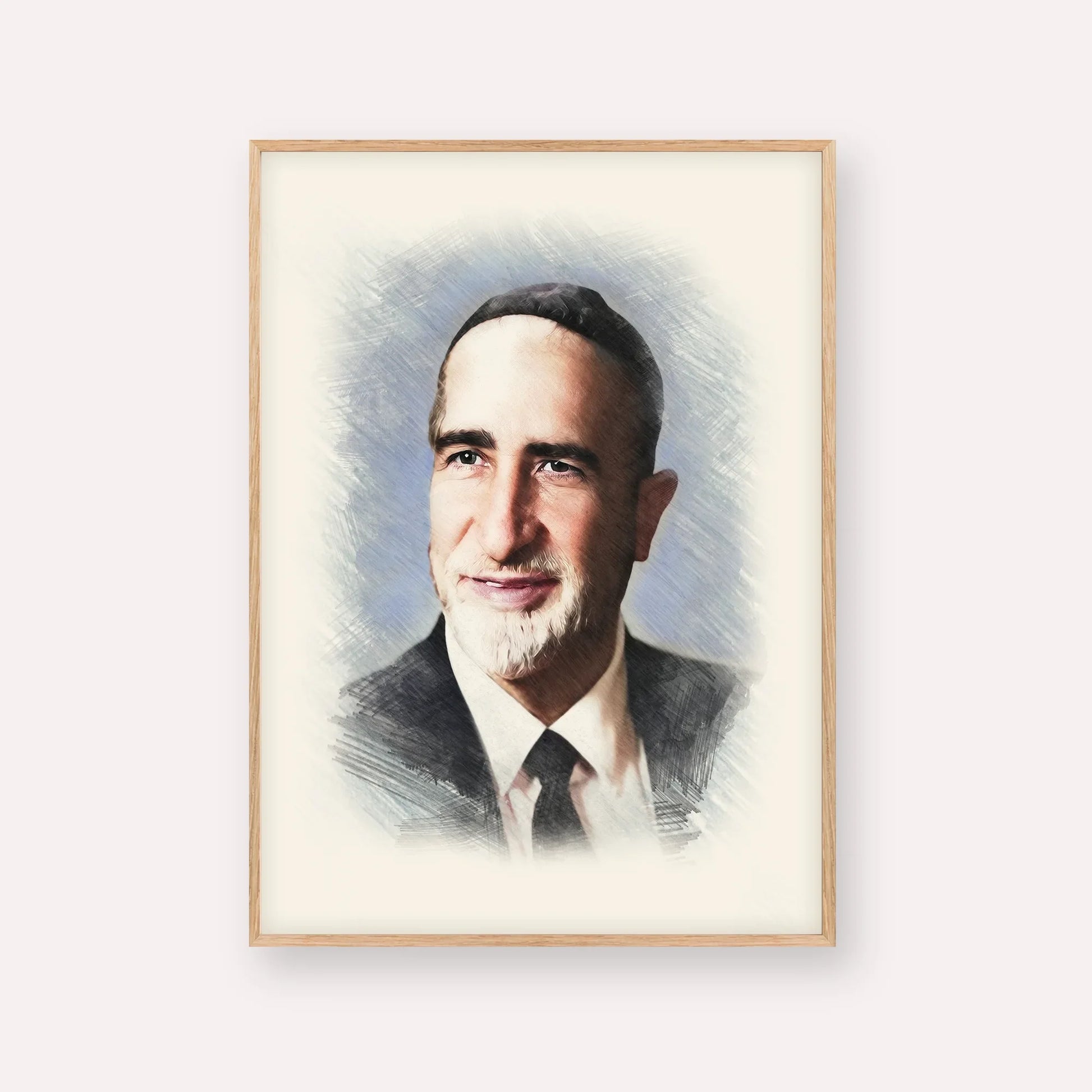 Rabbi Baruch Ben Haim – Wood Frame Vertical | Jewish Wall Art, Gedolim Pictures