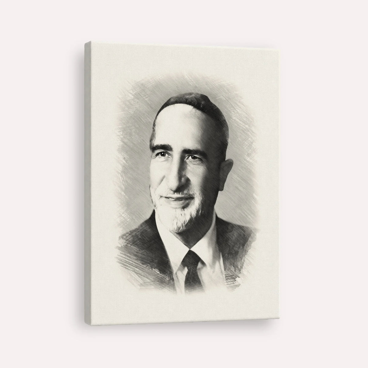 Rabbi Baruch Ben Haim – Black & White – Canvas Vertical | Jewish Wall Art, Gedolim Pictures