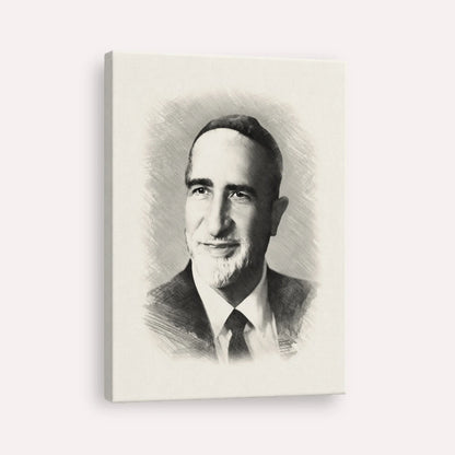 Rabbi Baruch Ben Haim – Black & White – Canvas Vertical | Jewish Wall Art, Gedolim Pictures