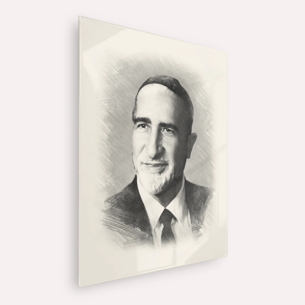 Rabbi Baruch Ben Haim – Black & White – Acrylic Glass Vertical | Jewish Wall Art, Gedolim Pictures