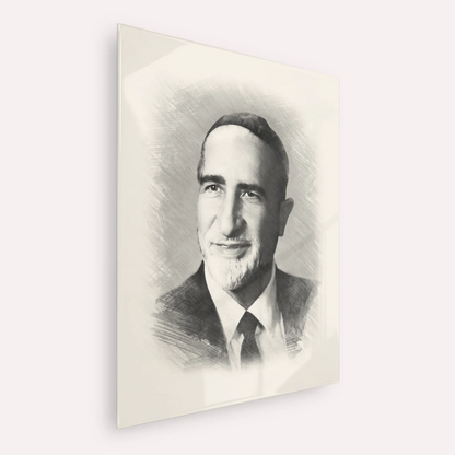 Rabbi Baruch Ben Haim – Black & White – Acrylic Glass Vertical | Jewish Wall Art, Gedolim Pictures