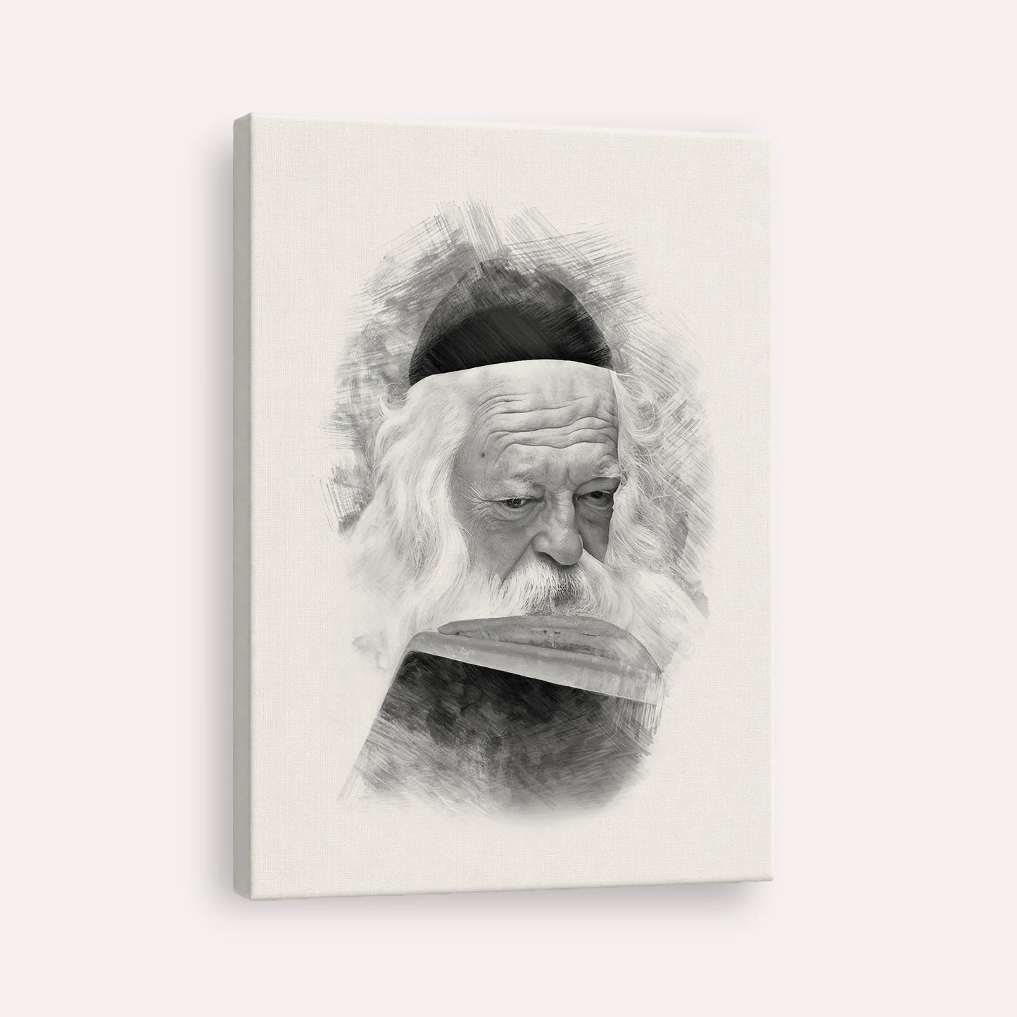 Rabbi Chaim Kanievsky – Black & White – Canvas Vertical | Jewish Wall Art, Gedolim Pictures