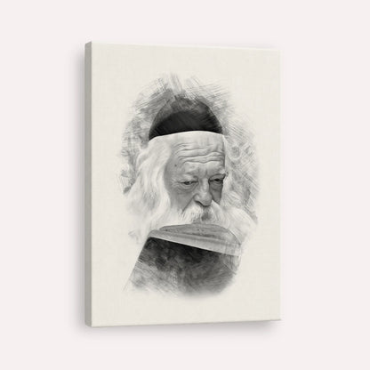 Rabbi Chaim Kanievsky – Black & White – Canvas Vertical | Jewish Wall Art, Gedolim Pictures